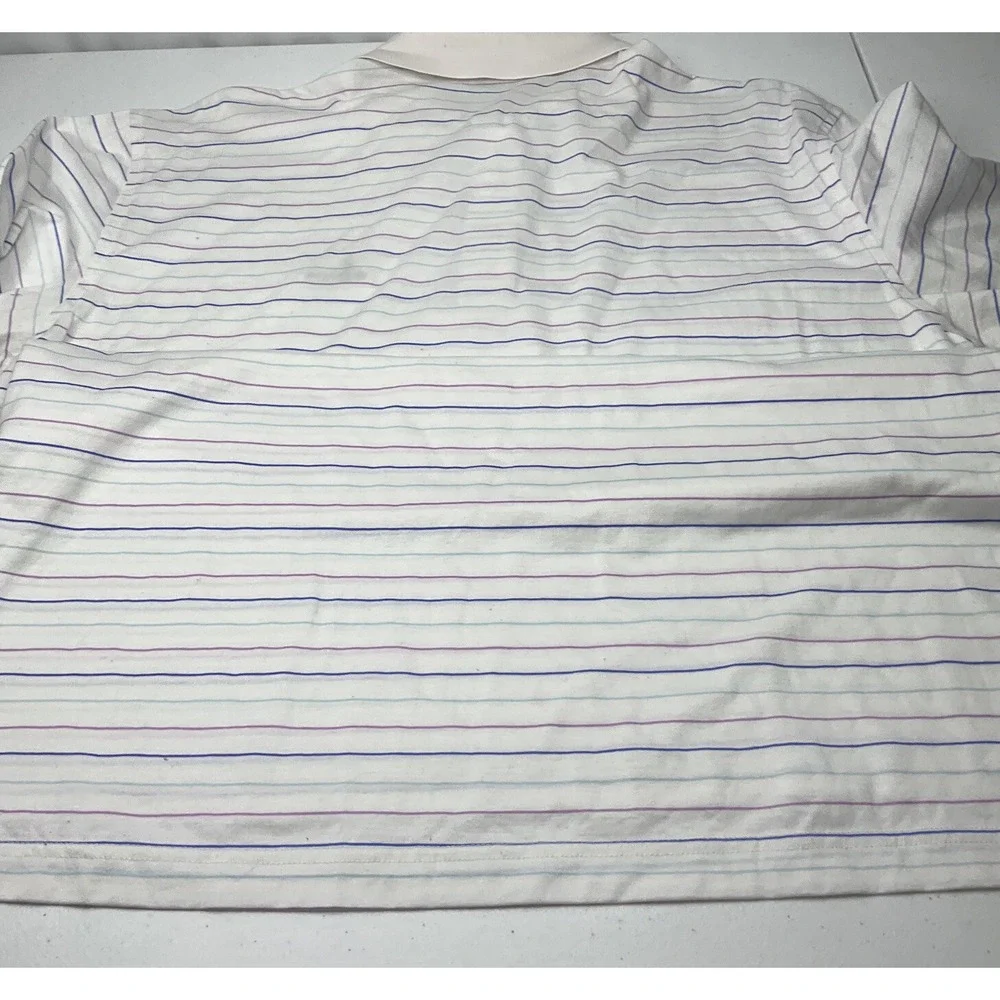 Peter Millar Polo Shirt Golf Mountain Lake Club Crown Ease Striped Embroidered L